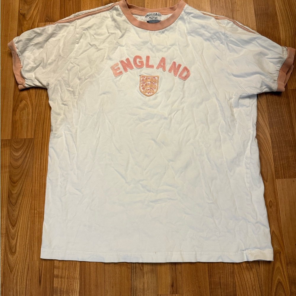 White and Pink England T-Shirt